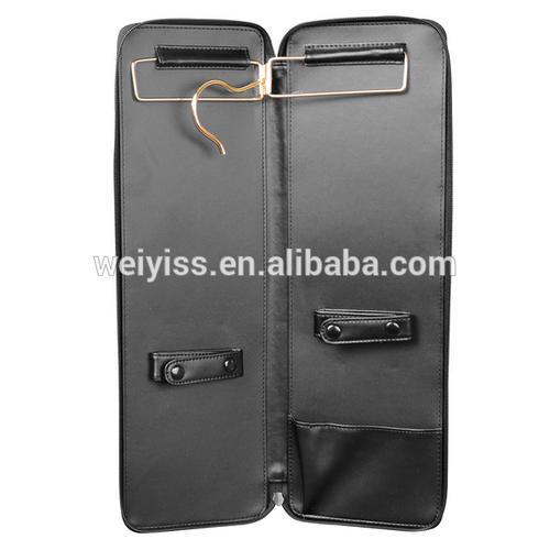 leather tie case necktie travel roll tie holder - black