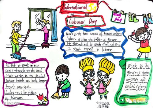 小学生劳动节英语手抄报图片