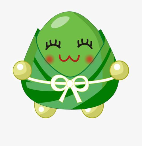 端午节卡通手绘吃粽子团圆吃粽子的一家人