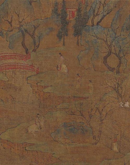 隋 展子虔 游春图卷(局部) 绢本设色 故宫博物院藏