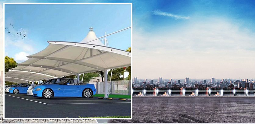 五:膜结构景观棚,广场膜结构遮阳棚