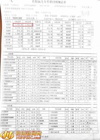 中国消费网四川频道—四川消费网 - 阑尾手术用17300元 患者家属投诉