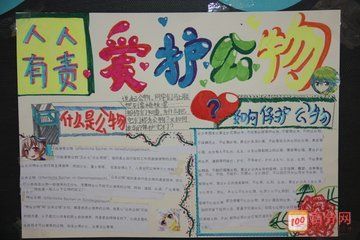 百分网 爱好 书画 手抄报 手抄报模板 爱护公物的手抄报模板    在