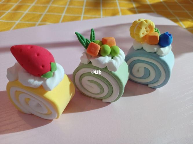 黏土蛋糕卷_蛋糕卷_粘土_美食_美食展示