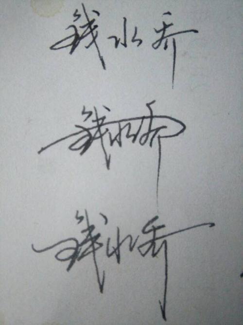 艺术签名钱水乔怎么写好看?