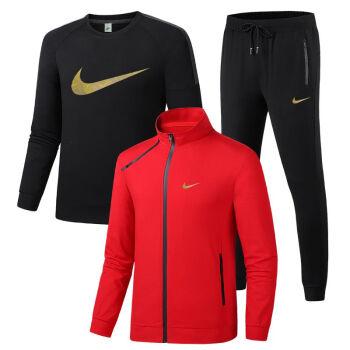 nike耐克套装男春秋款2021中老年运动服薄款三件套休闲爸爸秋季外套女