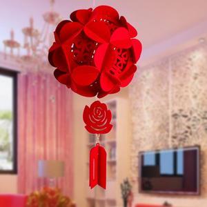 婚庆绣球红迷你小宫灯饰品好看气氛新房品挂饰挂式中式婚礼无纺布