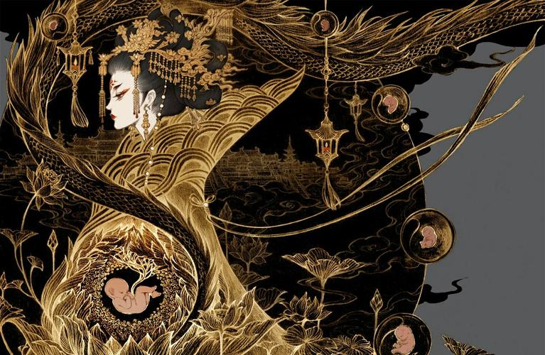 古风,古装美人,古典,插画,壁纸,古戈力,中国风