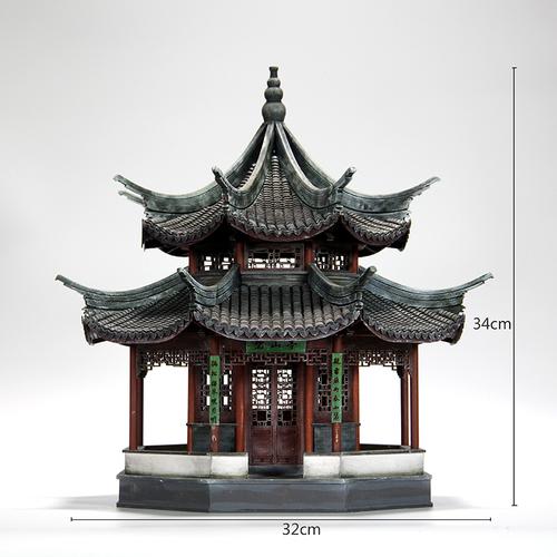 手工拼装古建筑模型制作传统建筑园林小房子亭子创意摆件