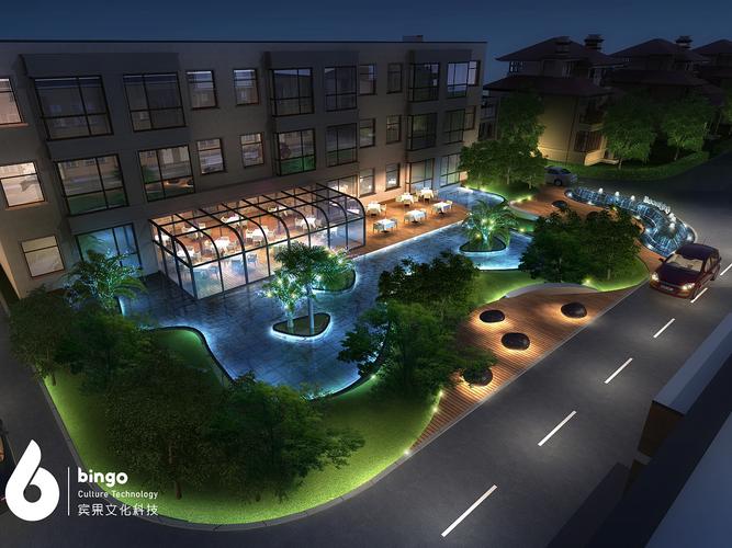 酒店改造室外夜景效果图