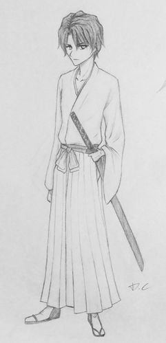 蓝染黑白简笔画