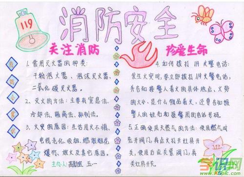 关爱消防关爱生命手抄报的版面设计