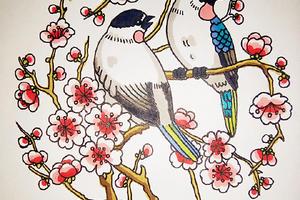 喜鹊登梅简笔画