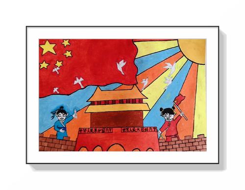 童眼看中国 巧手绘斑斓 ——庙坪小学庆国庆画展活动