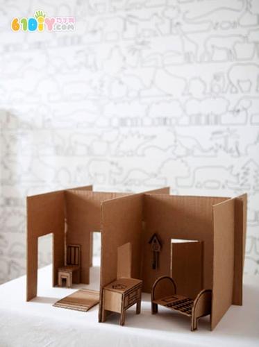 废纸箱手工 娃娃的小屋_纸盒手工_巧巧手幼儿手工网
