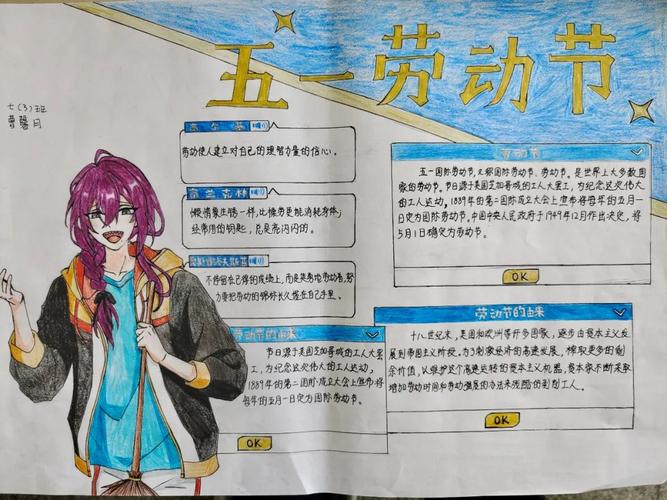 初一年级开展"劳动最光荣"手抄报制作活动