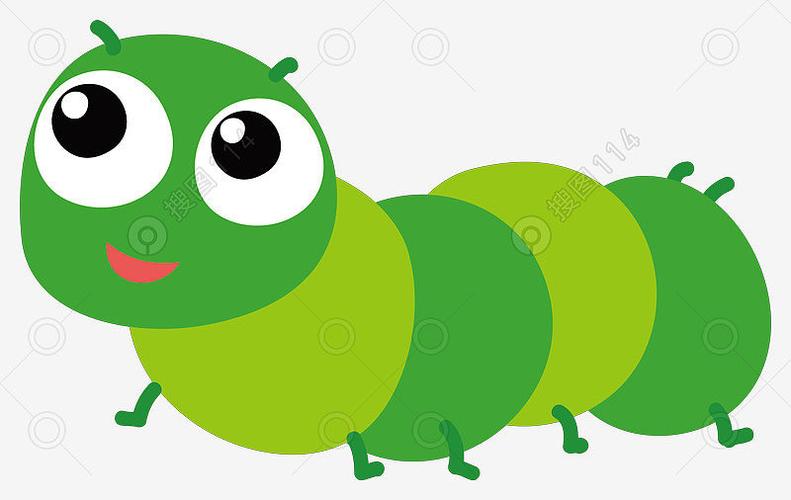 绿色可爱卡通毛毛虫