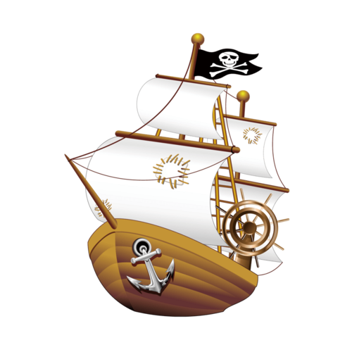卡通船只手绘加勒比海盗船