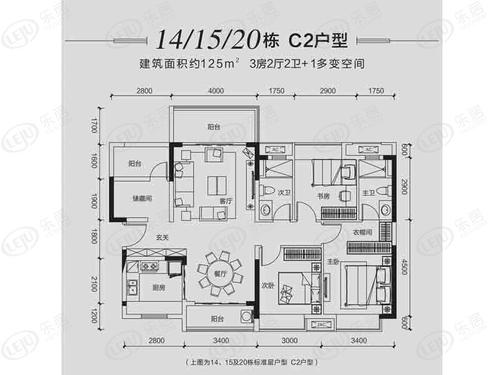 融创望江府c2户型户型图
