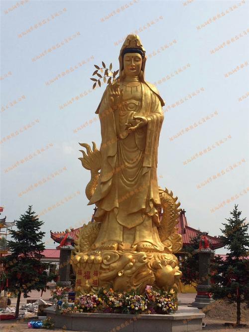 定制作大型佛像观音菩萨铜像雕塑站立寺庙观世音铜雕庙宇人物佛像