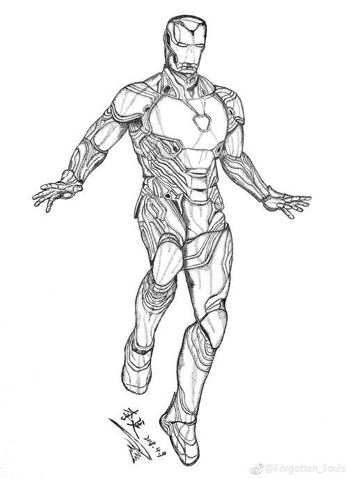 钢铁侠马克5o简笔画