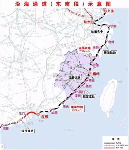 厦深铁路线路示壹图