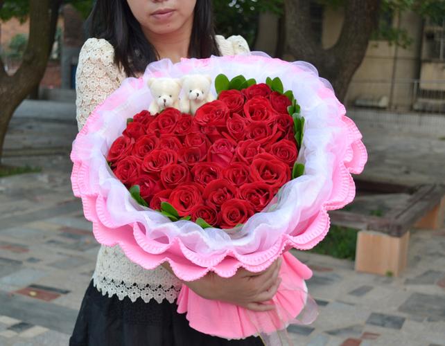 朵心型红玫瑰花束吉林长春同城鲜花速递四平辽源延吉松原送生日 33