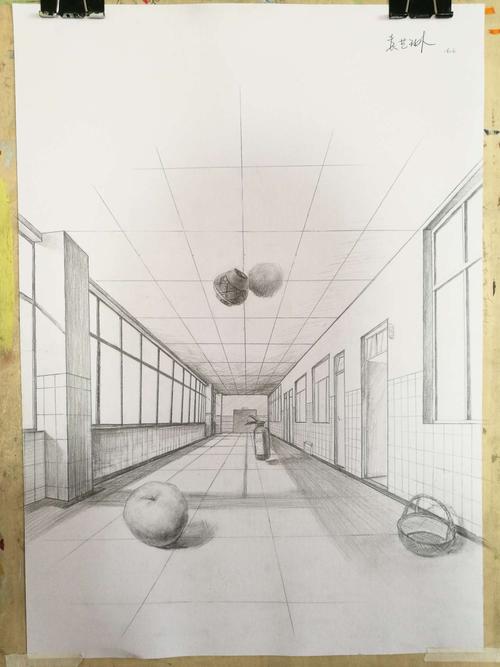 今天终于正式结束了我们的第一张素描透视.