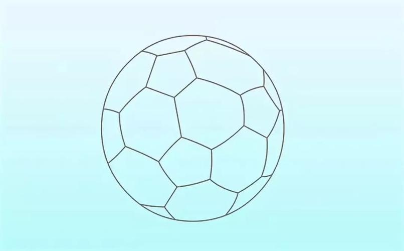 第四步: 把五边形的各个角用线连接起来,现在一个足球的样子就基本