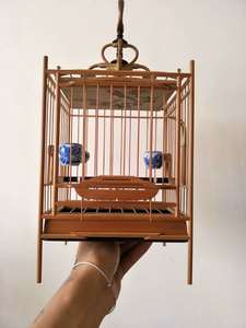 精品川派圆柱外挂门斗四方绣眼鸟笼