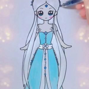 画出来的冰公主也是这么美.