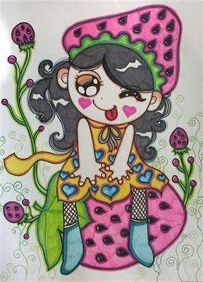 儿童画最最漂亮的连衣裙 漂亮的连衣裙