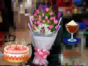 潍坊插花培训鲜花店同城速递配送新品推荐生日三八节粉玫百合花束