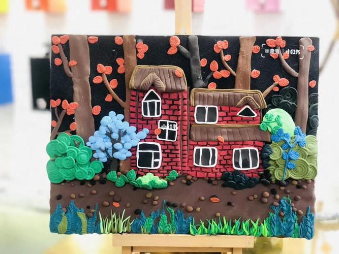 风景轻粘土手工画【小凡高美术】_手工制作_美术_粘土