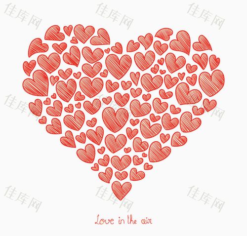 手绘爱心素材背景