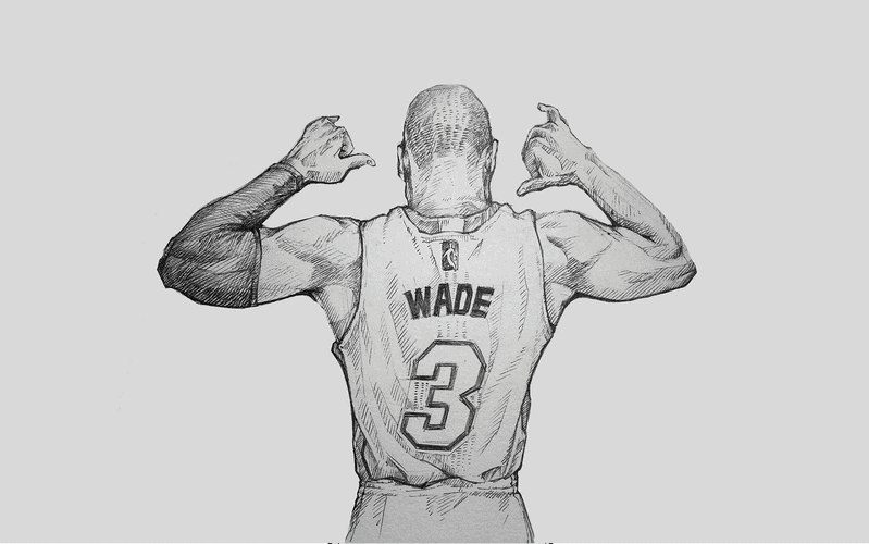 nba球星插画-d-wade