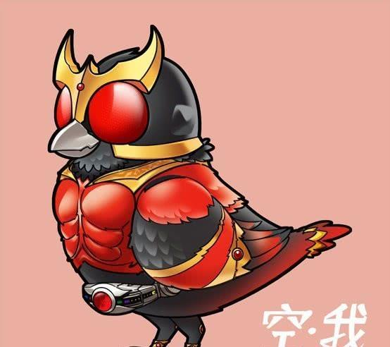 五个q版的假面骑士变成了小鸟假面骑士甲斗和电王看起来好可爱