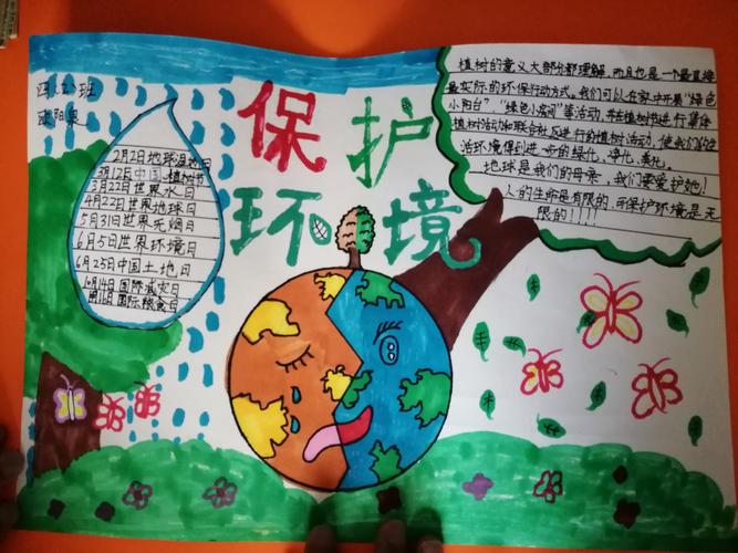 四(2)班欧阳泉"保护环境"作品获得学校一等奖