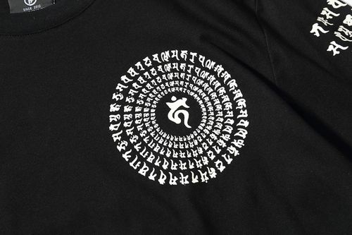 日系潮牌原宿复古中国风民族风男装短袖t恤tee福神加大码梵文字母