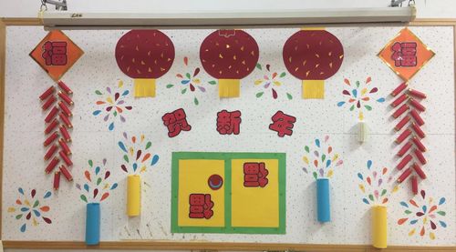 丰顺县美景大地双语幼儿园庆元旦班级主题墙环境创设