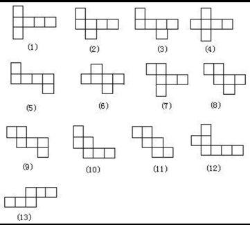 童靴们,求12种正方体展开图,多谢啦