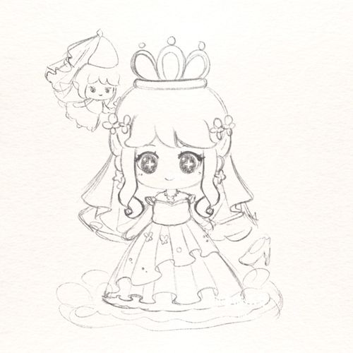 迷你世界灰姑娘 铅笔图 画画分解图 教程图_迷你世界