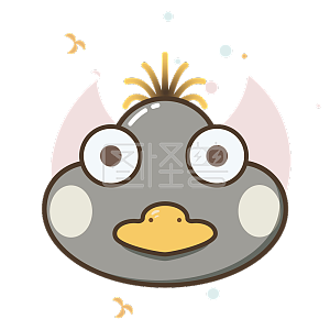 图怪兽原创元素鸭子卡通头像插画元素