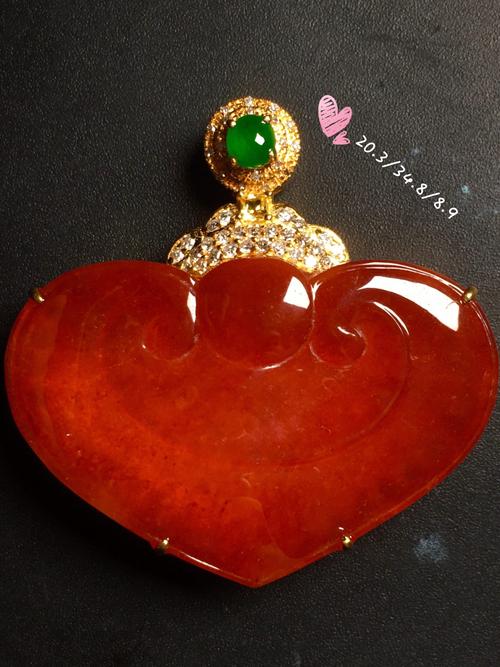 价[色] 【冰红翡翠,红翡】色泽红艳,水润通透,玉质细腻,冰红冰透,完美