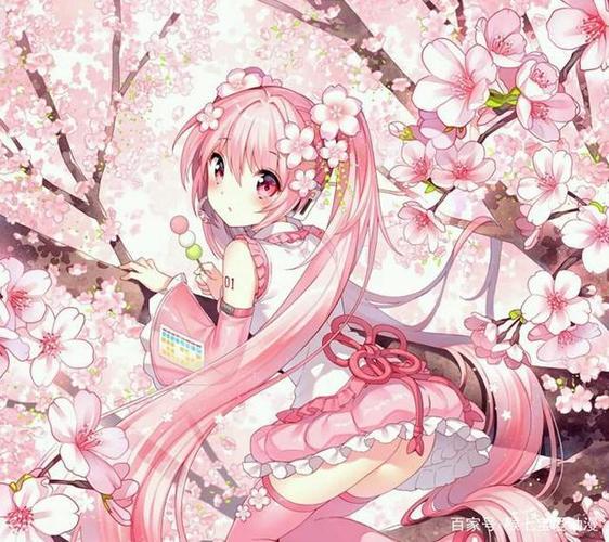 阳春三月,樱花盛开,樱花树下的美丽动漫人物,让人爱不