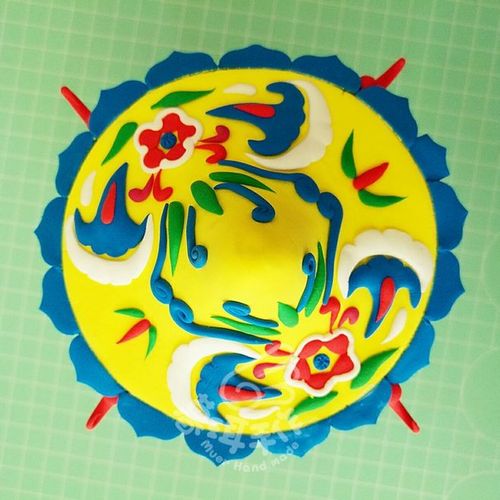 2016#超轻粘土#结合刺绣和中国传统建.