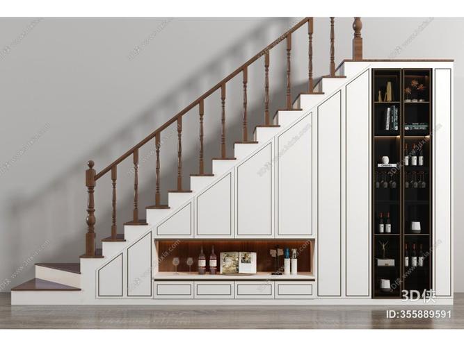 欧式简约楼梯酒柜【id:355889591】