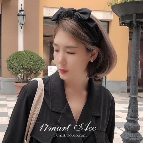 韩国进口maylee布艺蝴蝶结发卡发箍头饰少女外出发饰