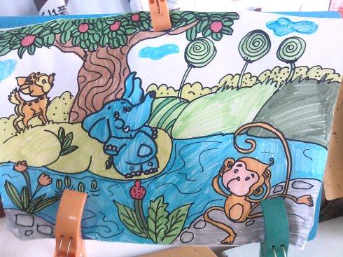 关于动物情景简笔画