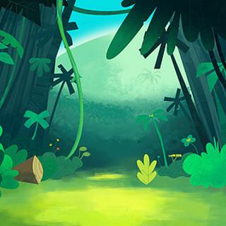 热带雨林背景简笔画